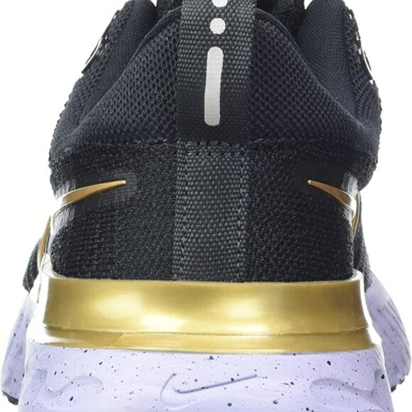Nike Women’s React Infinity Run Flyknit 2 Black Metallic Gold CT2423-009 Size 6 - Picture 4 of 7